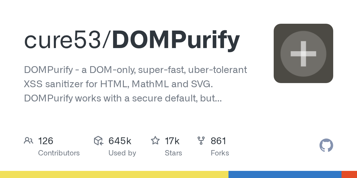 DOMPurify 项目在代码托管平台上的仓库页面