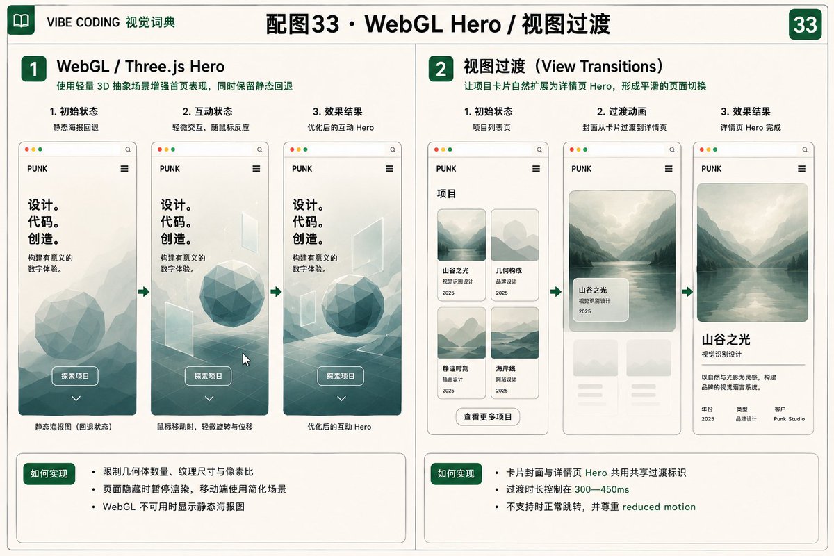 项目卡片到详情页视图过渡示意图