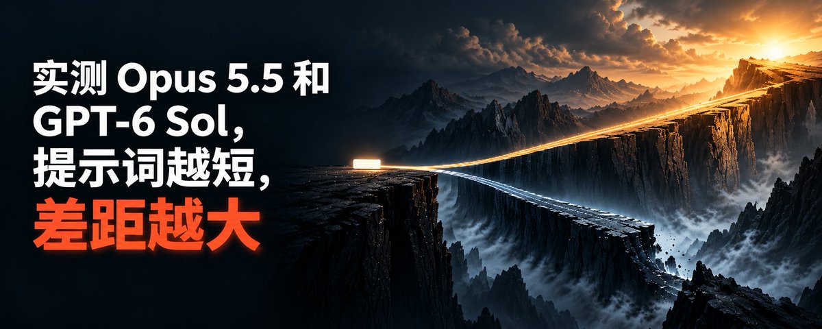 实测Opus 5.5和GPT-6 Sol，提示词越短，差距越大。