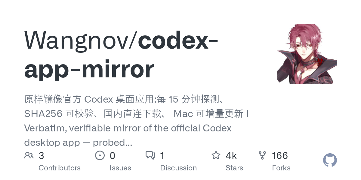 codex-app-mirror 项目的镜像管道示意图
