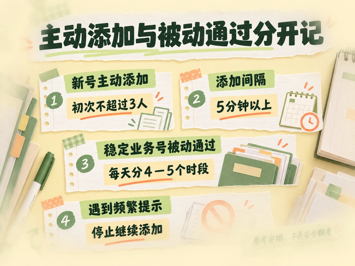 主动添加与被动通过的分时段操作节奏对照图