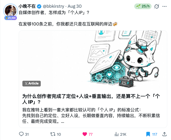 个人 IP 文章链接之后的配图