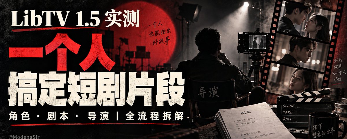 LibTV 1.5 实测：一个人搞定短剧片段，角色、剧本、导演全流程拆解