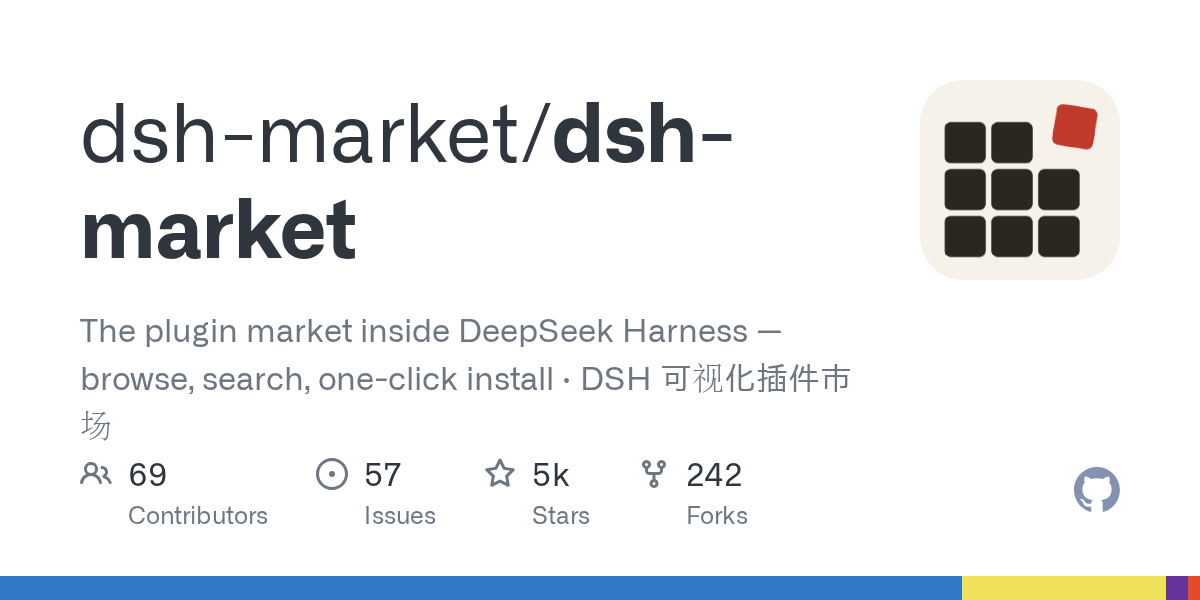 dsh-market 插件市场在 DSH 设置页里的界面示意
