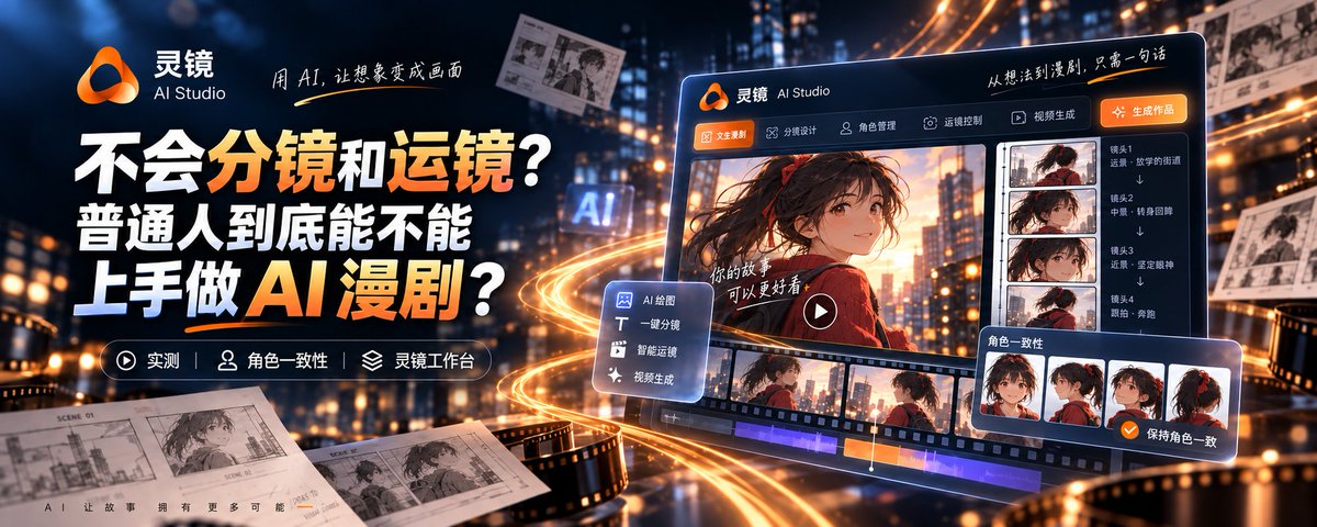 不会分镜和摄影？普通人到底能不能上手做AI漫剧？灵镜角色一致性实测