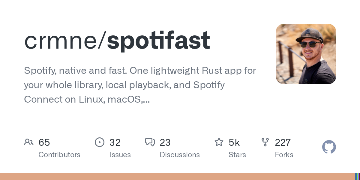 Spotifast 播放器界面,封面、曲目列表与设备选择器同屏