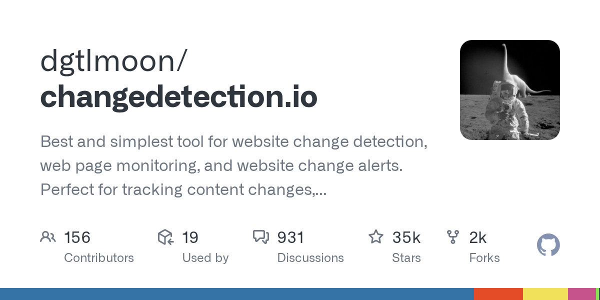 changedetection.io 的网页变更监控与差异对比界面