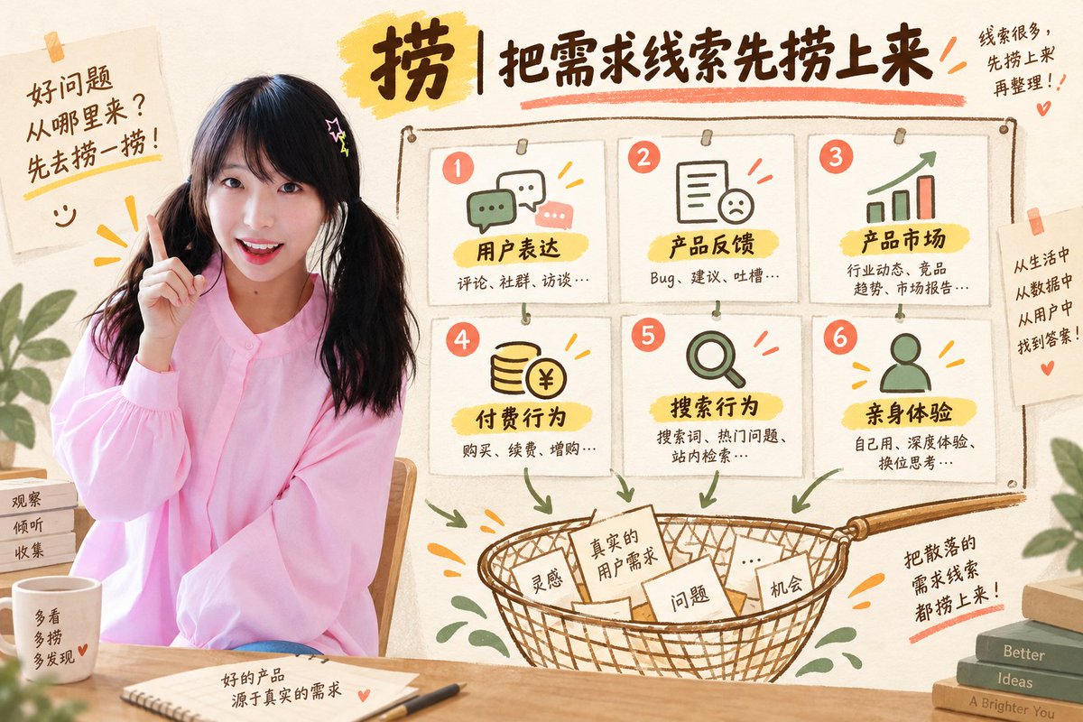 用捞、筛、掂三个动作找需求的流程