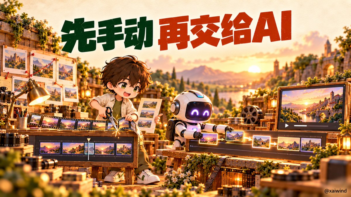 手动剪与 AI 剪结合使用的结尾说明图