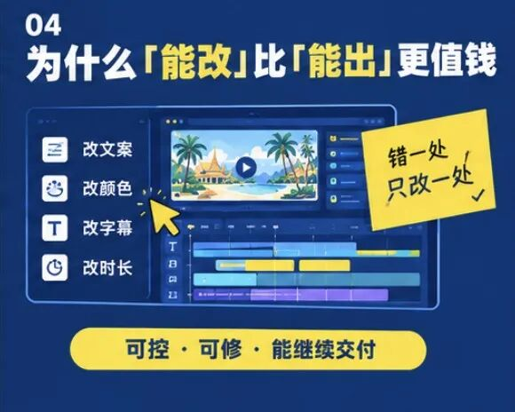 多轨工程里视频轨、字幕轨、音乐轨分成独立轨道可单独编辑的截图