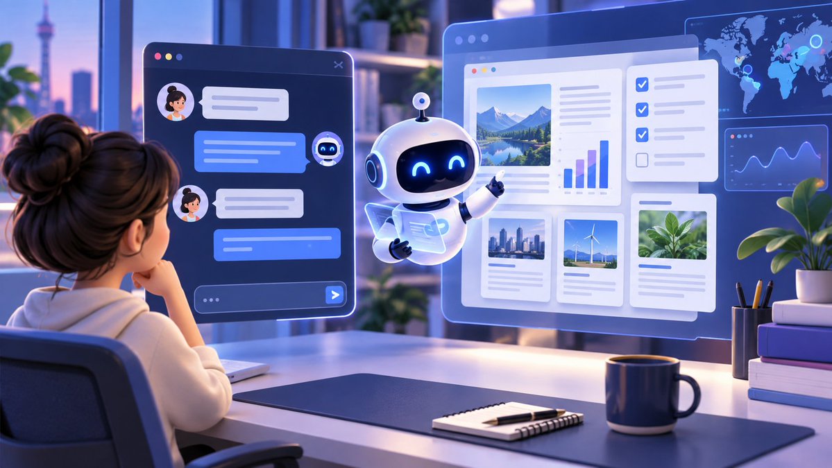 Grok Bot 客户端聊天界面与 Agent Computer 面板示意