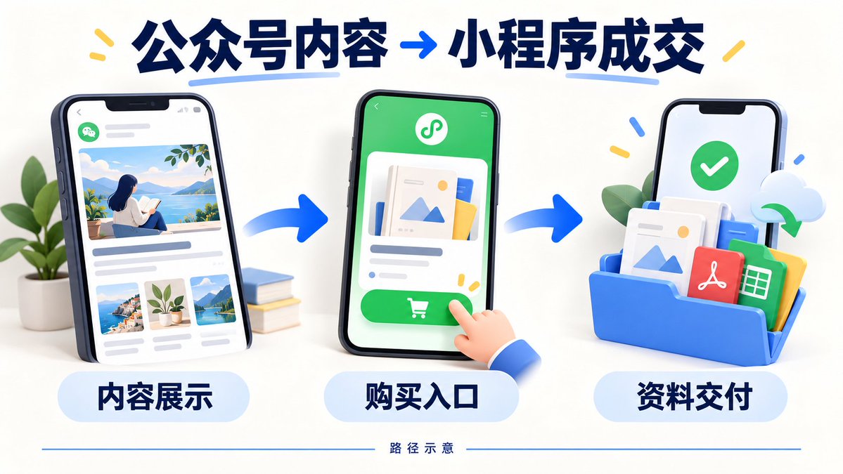 公众号贴图号内容展示或购买路径示例图