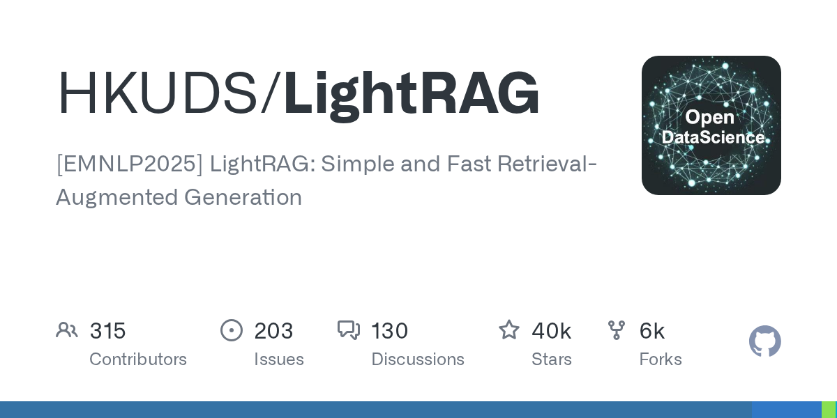 LightRAG 项目标识与知识图谱检索流程示意
