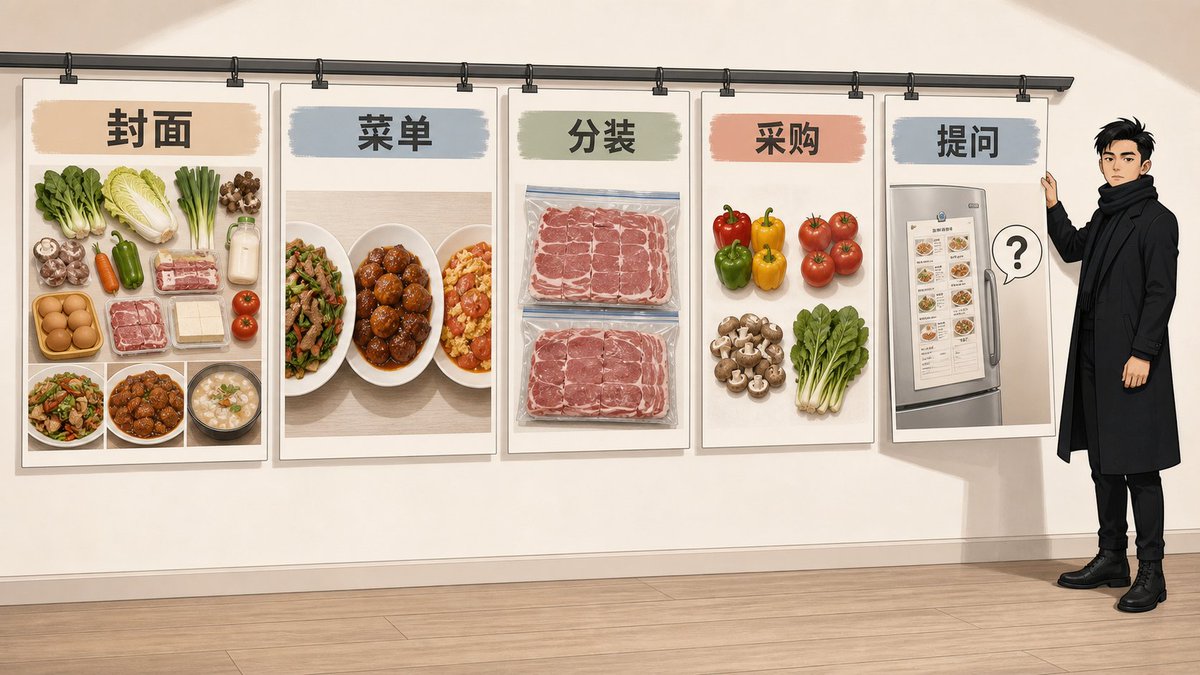 晚餐号五页贴图结构对照表,含页码、文案、画面与验收标准