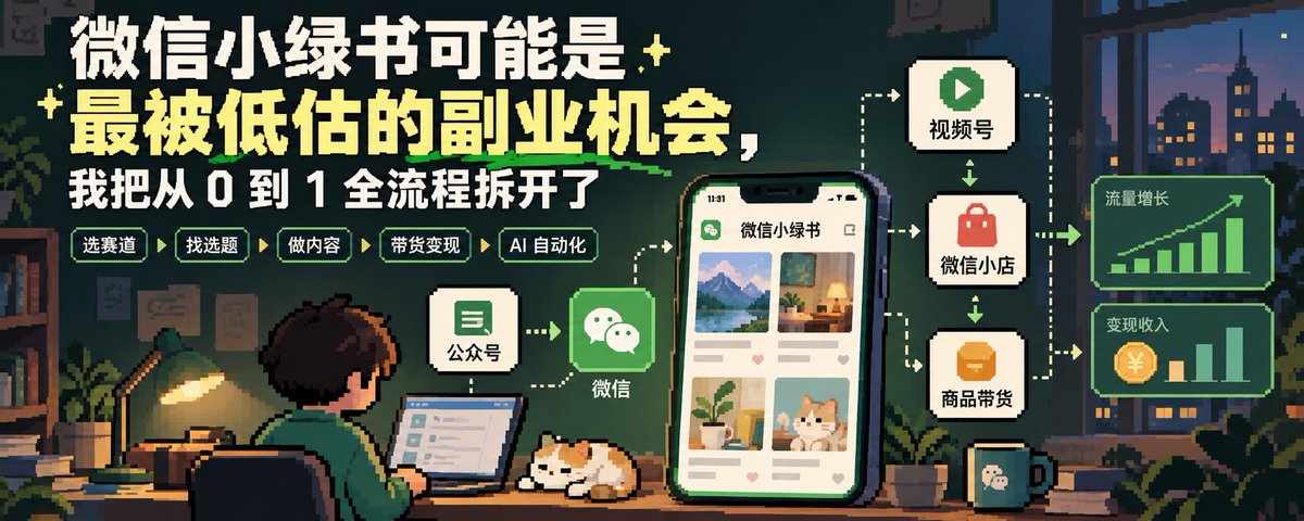 因为最后真正值钱的从来不是“我会发小绿书”,而是我有一套可以不断找到真实需求、把需求变成内容