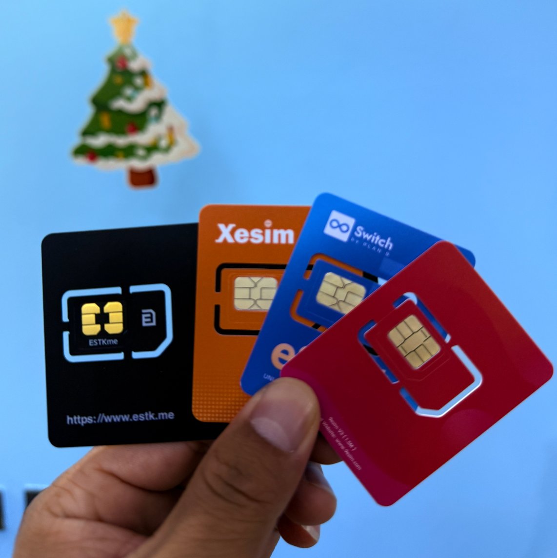 四款主流实体 eSIM 写卡器实拍图