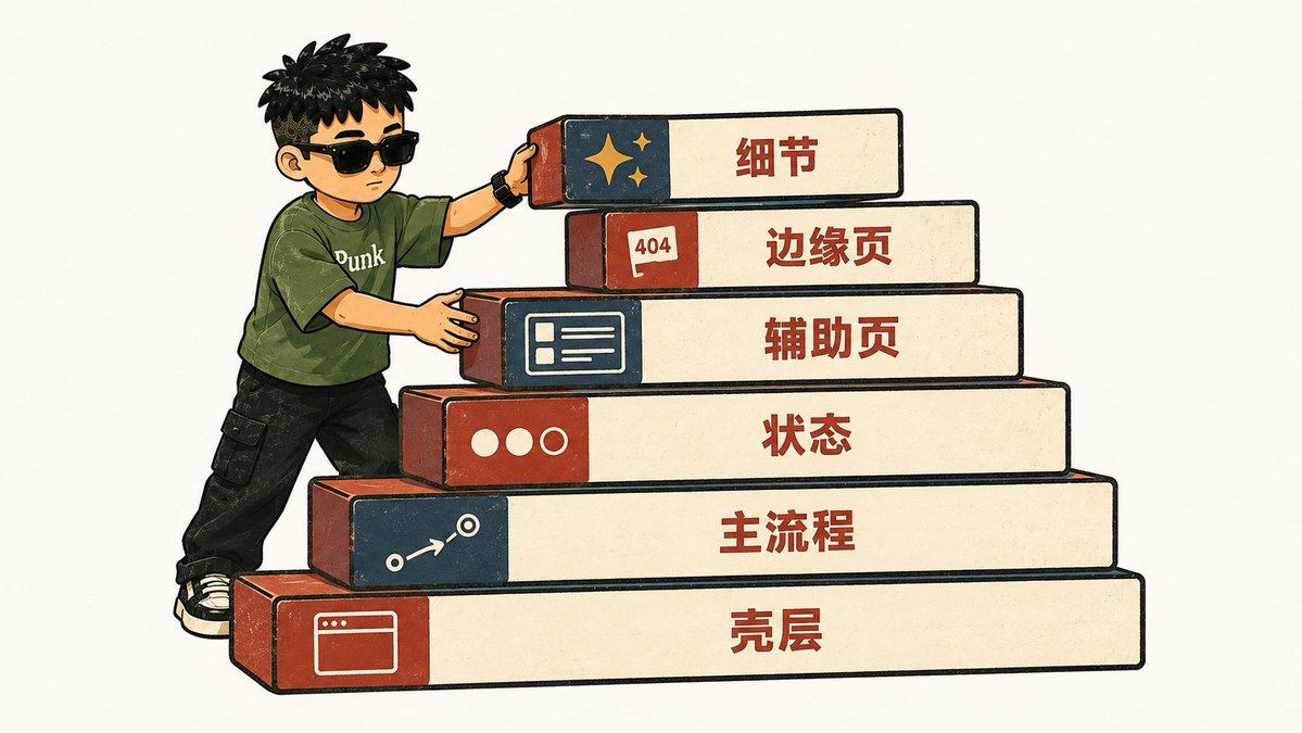按影响范围排列的前端设计顺序示意图