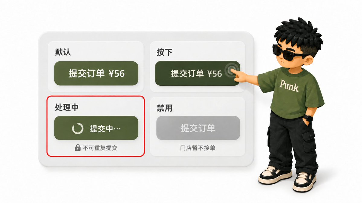 提交订单按钮显示「提交中…」并带加载提示的状态截图