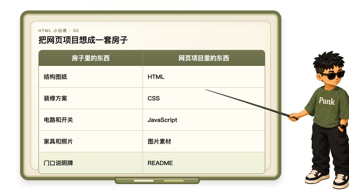 把网页项目比作一套房子、各类文件各占一个房间的示意图