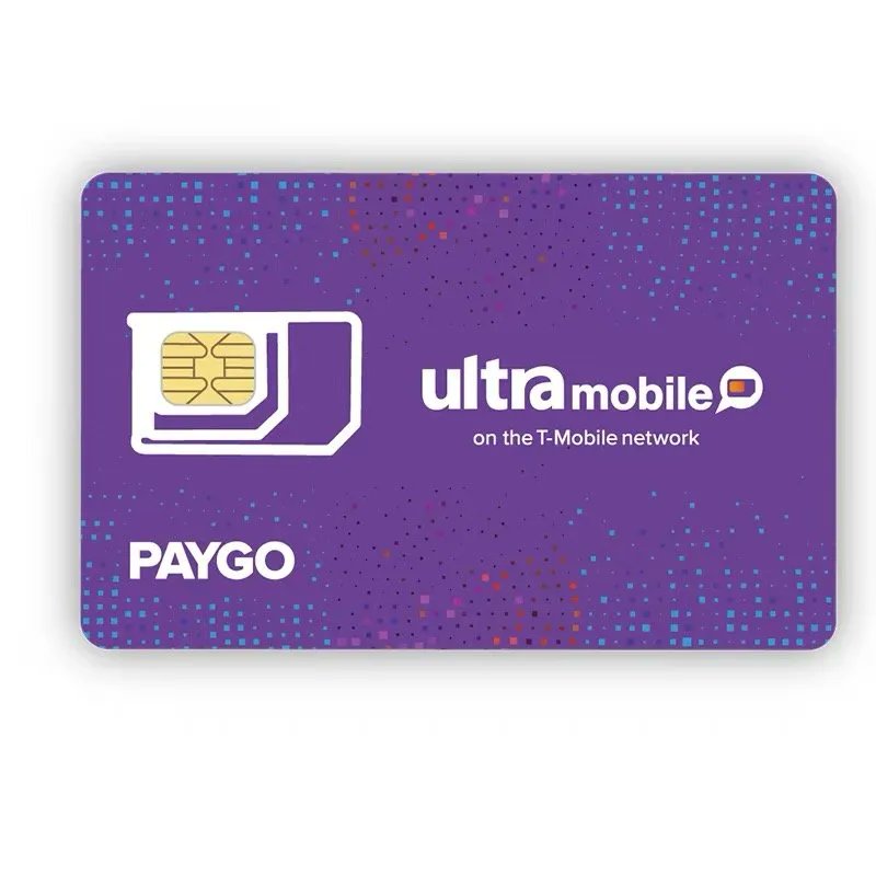 Ultra Mobile 紫卡 PayGo 实体卡的卡面外观