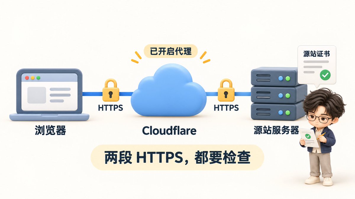 源站证书与 Cloudflare 代理两段 HTTPS 的关系