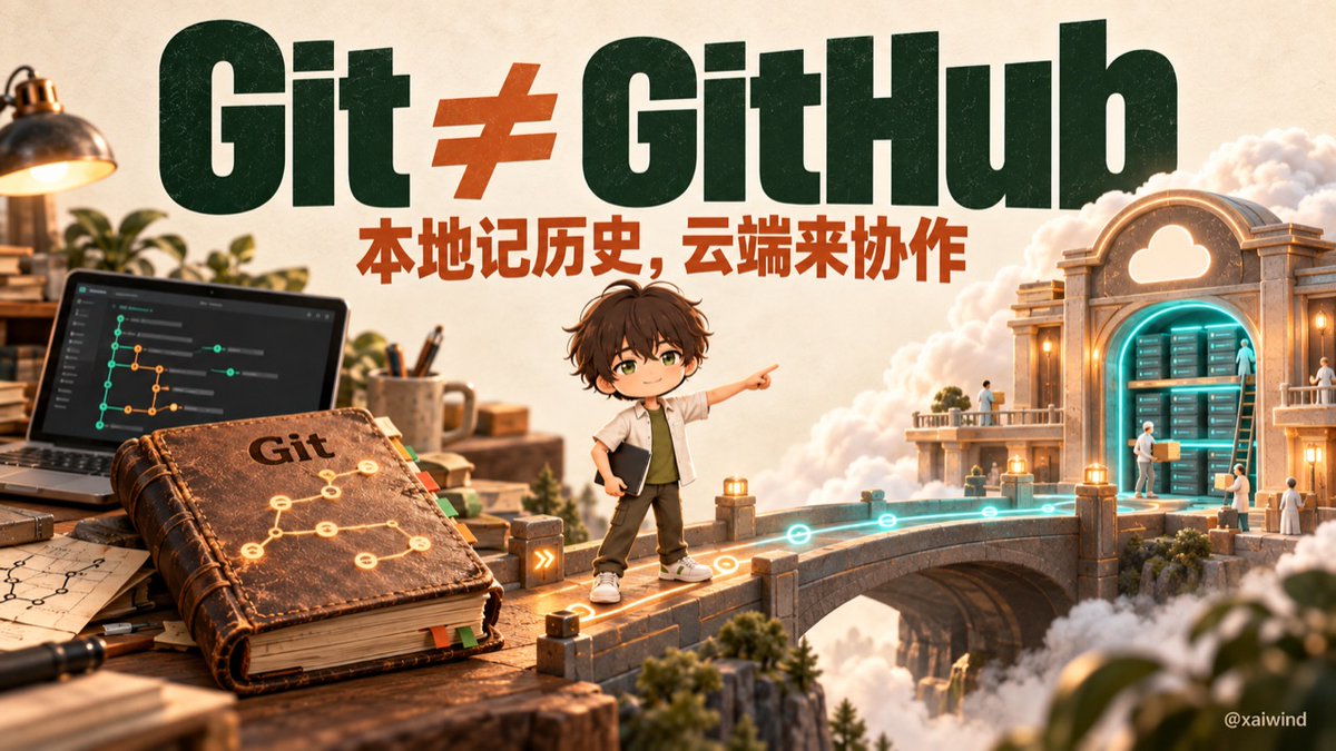 Git 与 GitHub 的区别对照说明图