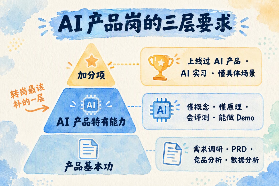 五条 JD 拆解与三层能力要求梳理后的配图