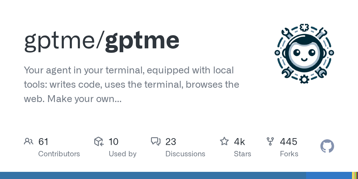 gptme 项目在终端中运行 agent 会话的界面截图
