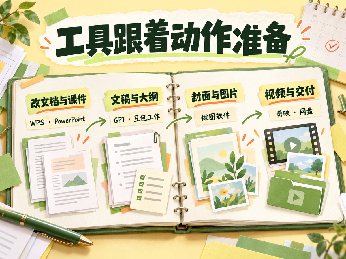 资料生意常用工具按文档、做图、视频、文件交付分类的清单图