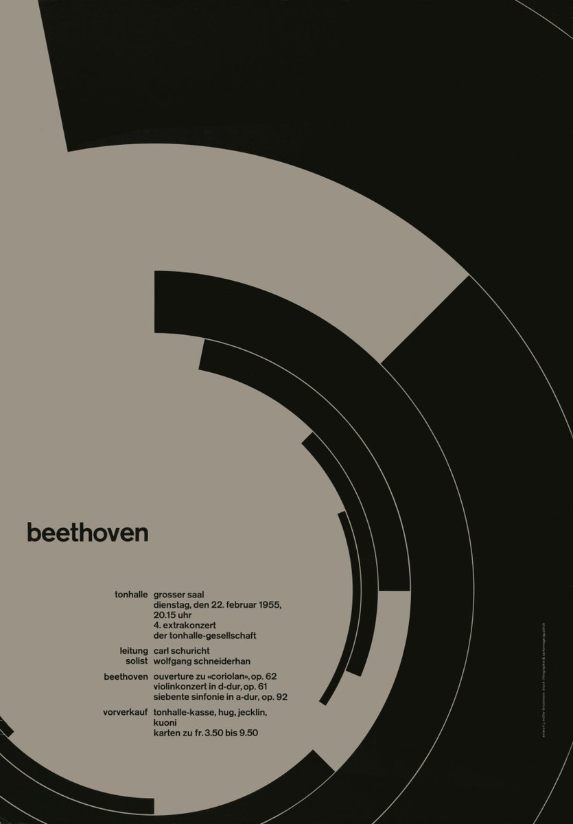 Josef Müller-Brockmann 的 Beethoven 音乐会海报