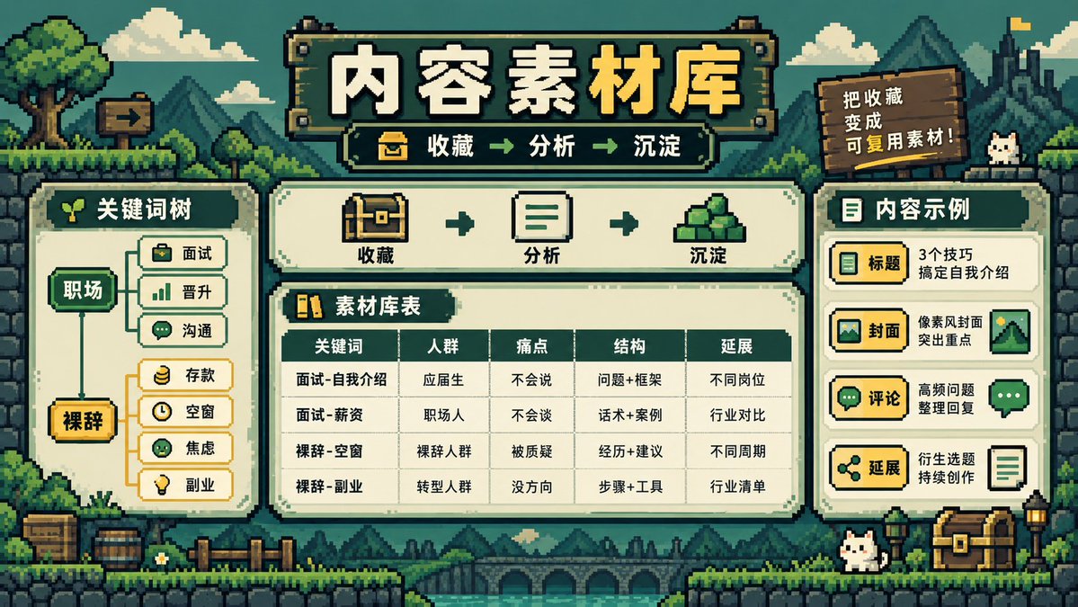 把爆款拆成结构后整理的选题与素材库