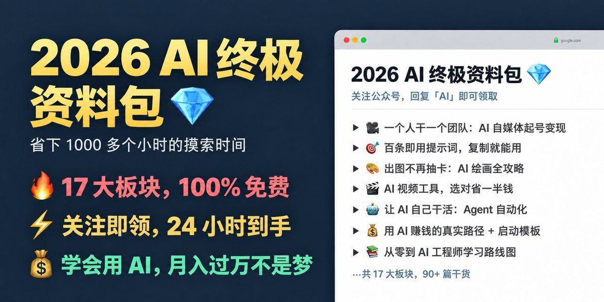 公众号文末 17 大板块 AI 资料包领取卡片图