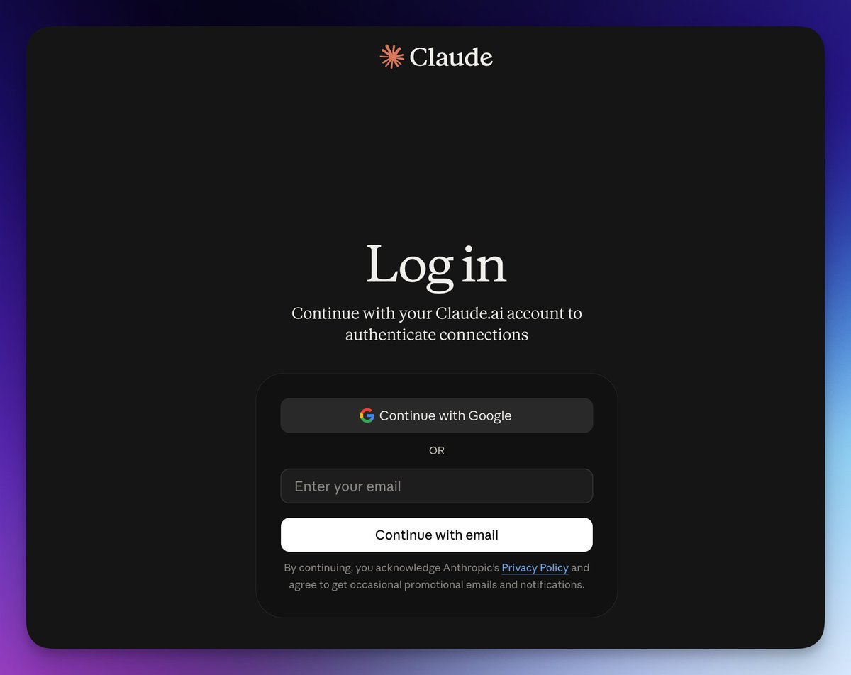 claude.ai 登录页选择 Google 或邮箱账号登录的截图