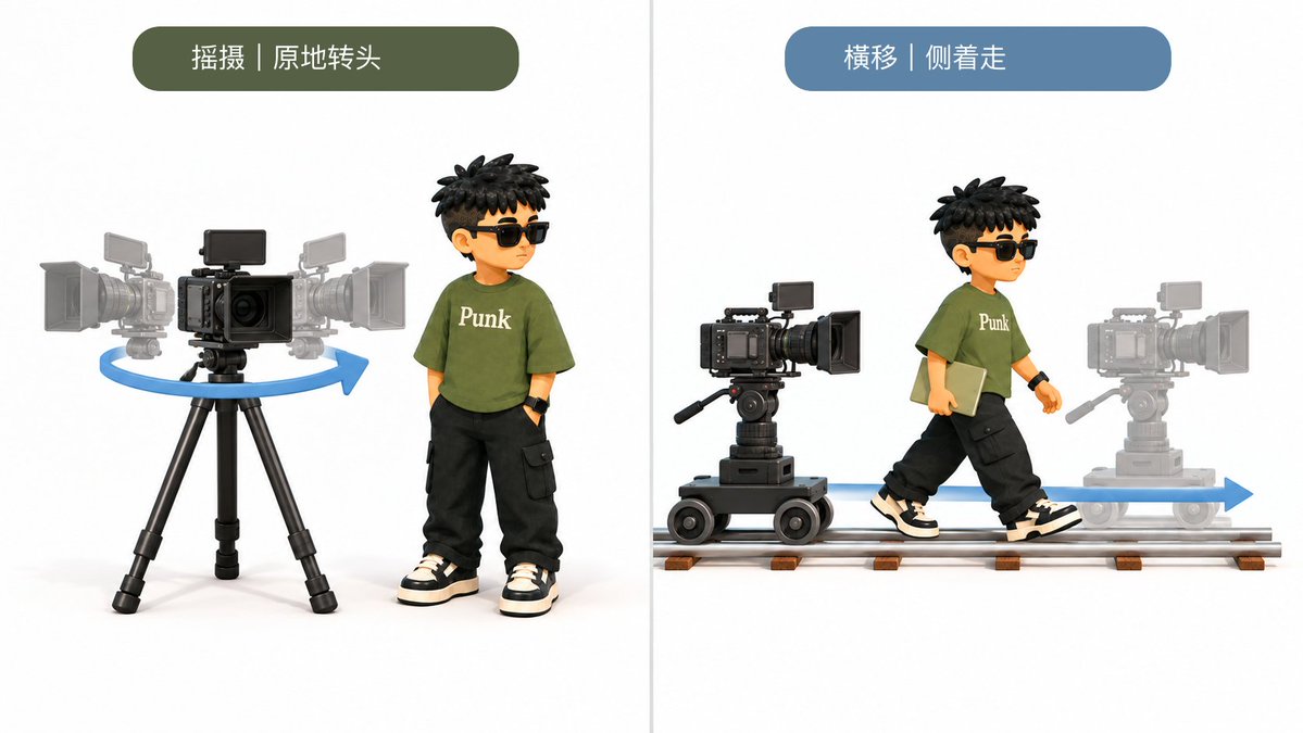 摇摄与横移的区别示意图