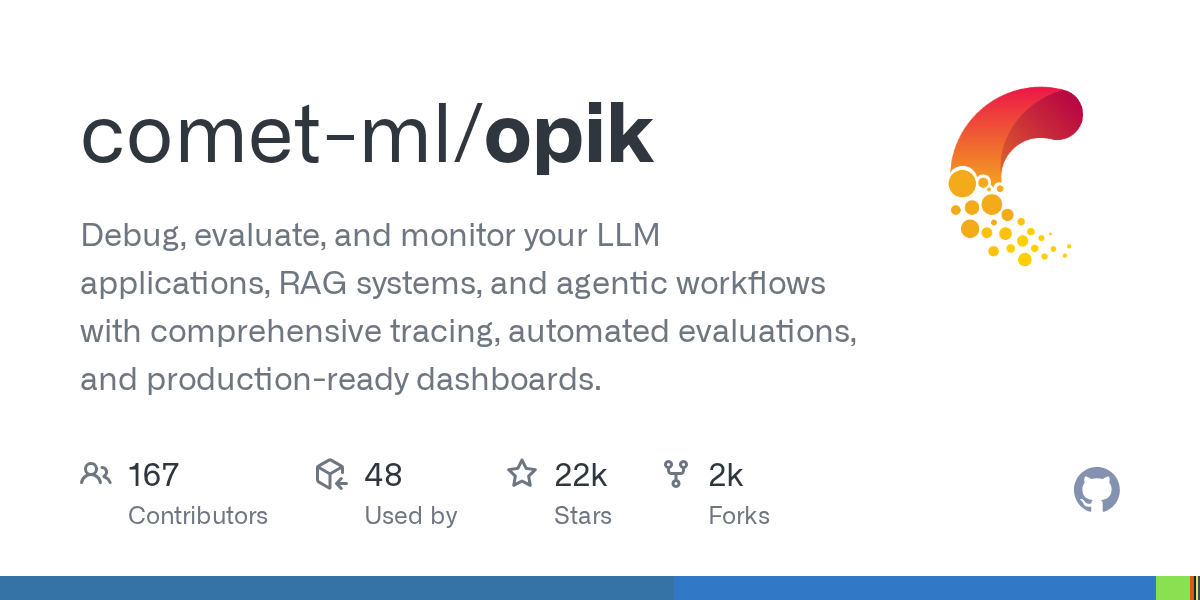 Opik 的 LLM 追踪与评估功能示意图